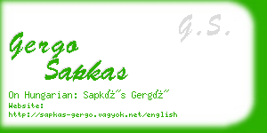 gergo sapkas business card